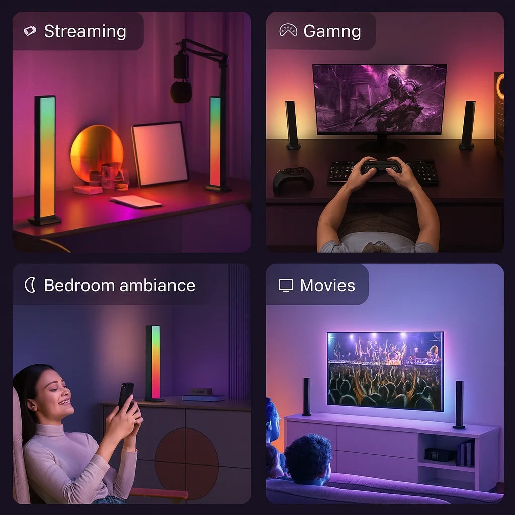 1 Pair 180° RGB Smart Rhythm Light