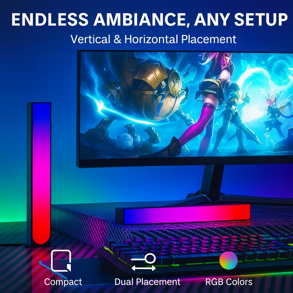 1 Pair 180° RGB Smart Rhythm Light