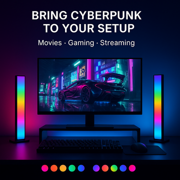 1 Pair 180° RGB Smart Rhythm Light