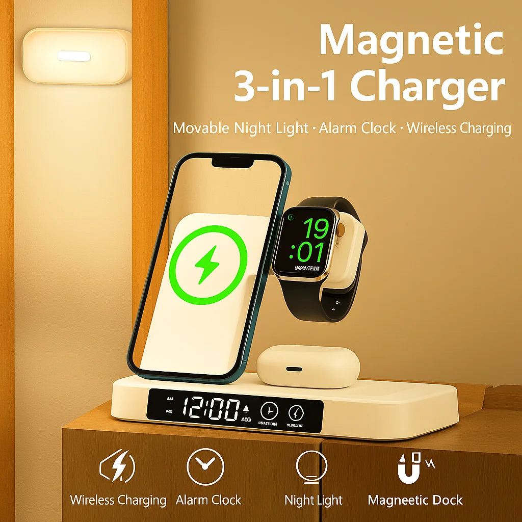 3 In 1 Wireless Charger Stand Pad