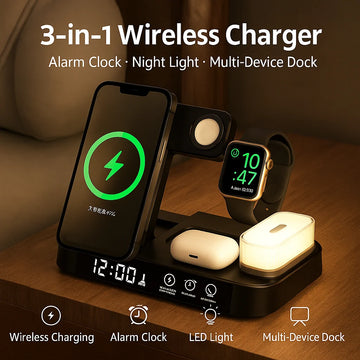 3 In 1 Wireless Charger Stand Pad