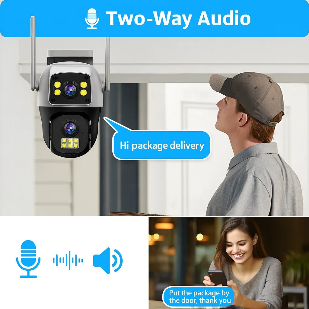 Dual Lens Wireless WiFi Outdoor Surveillance Camera